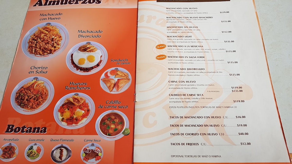 Restaurant García Menu - Image 1